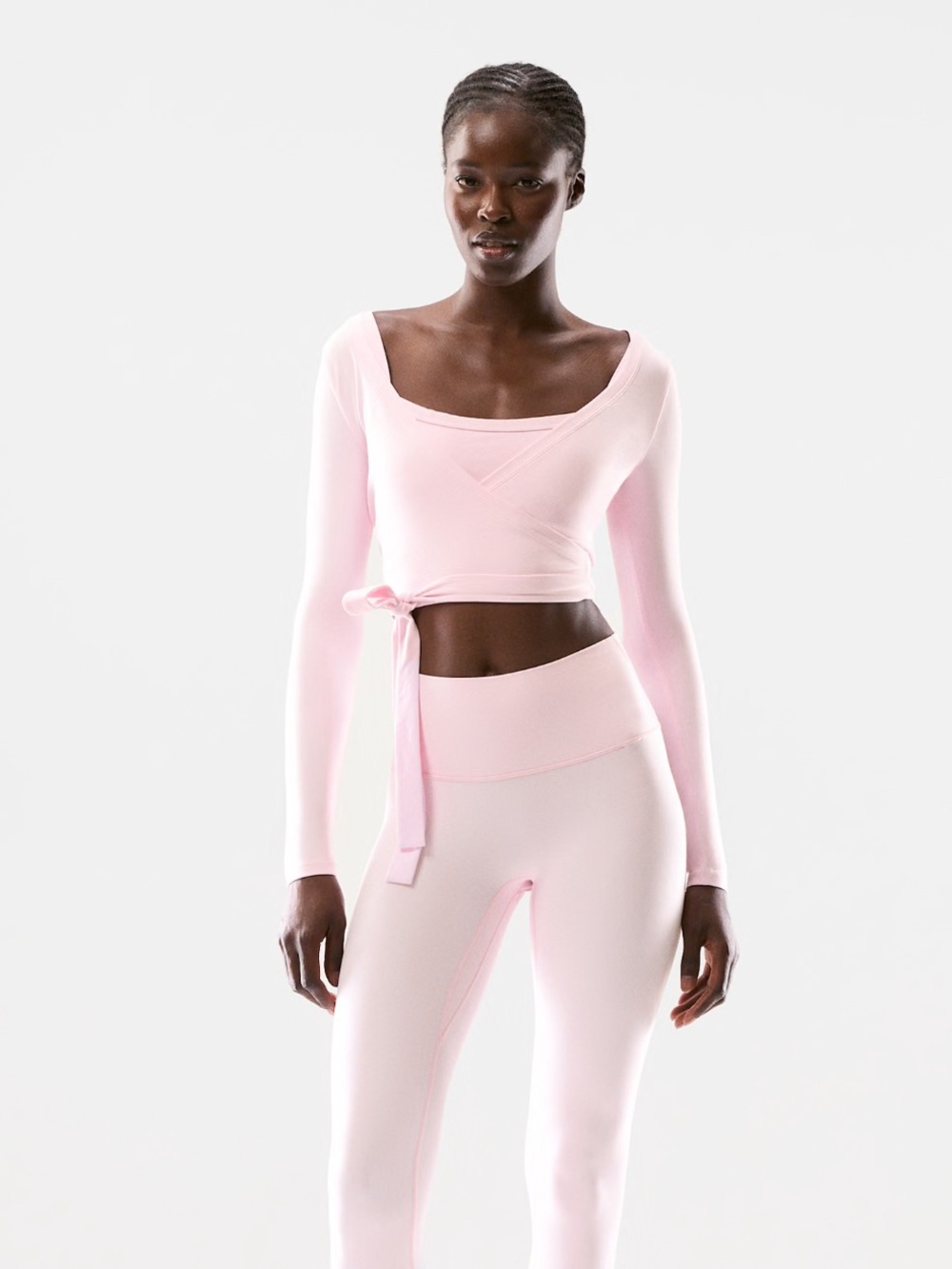 Aritzia BUTTER Focal Wrap Top in Villa Pink - Picture 2 of 6
